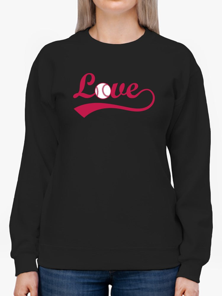 Love Curved Font Sweatshirt Women's -GoatDeals Designs