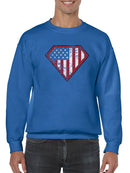 Usa Flag In A Shield Shape Sweatshirt Men's -GoatDeals Designs
