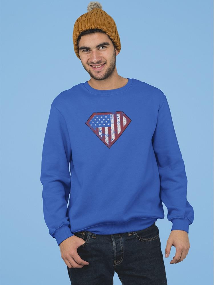 Usa Flag In A Shield Shape Sweatshirt Men's -GoatDeals Designs