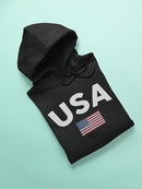 Usa Word With Flag Hoodie Men's -GoatDeals Designs
