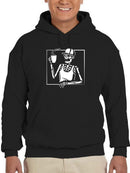 Skeleton With Coffee Mug And Hat Hoodie Men's -GoatDeals Designs
