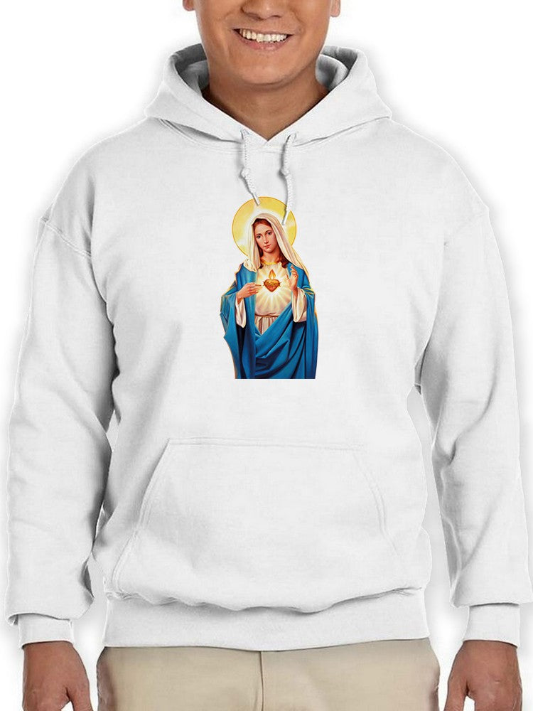Virgin Mary Colored Image Hoodie Men's -GoatDeals Designs
