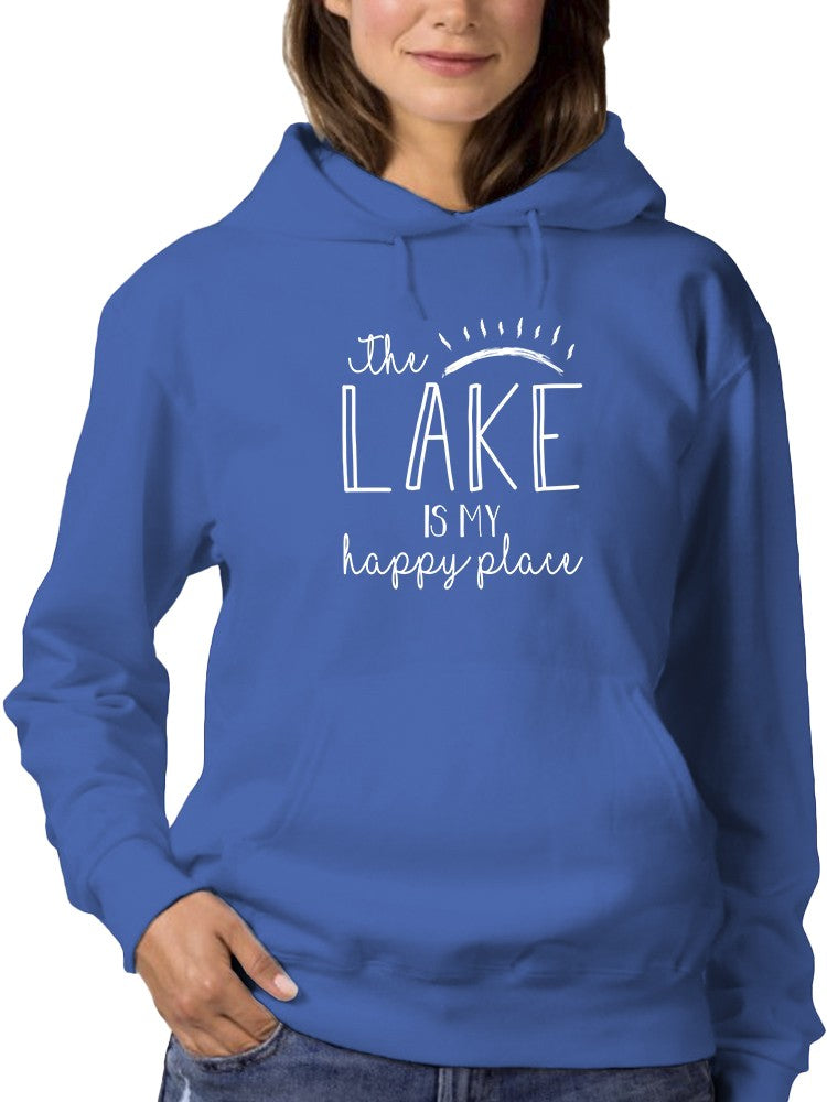 The Lake Is My Happy Place Quote Hoodie Women's -GoatDeals Designs