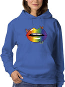 Colorful Lips With Butterflies Hoodie Women's -GoatDeals Designs