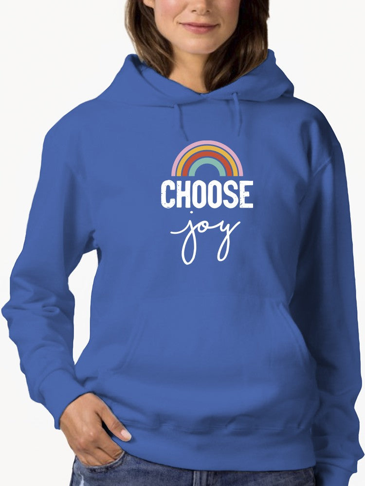 Choose Joy Quote With Rainbow Hoodie Women's -GoatDeals Designs