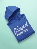Blessed Mama Cursive Writing  Hoodie Women's -GoatDeals Designs