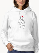 Finger Heart Symbol Hoodie Women's -GoatDeals Designs