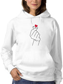 Finger Heart Symbol Hoodie Women's -GoatDeals Designs
