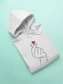 Finger Heart Symbol Hoodie Women's -GoatDeals Designs