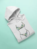 Body In Bikini With Leaf Pattern Hoodie Women's -GoatDeals Designs