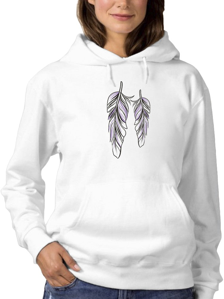 2 Beautiful Purple Feathers Hoodie Women's -GoatDeals Designs