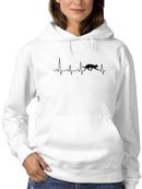 Cat Walking On Ekg Lines Hoodie Women's -GoatDeals Designs