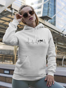 Cat Walking On Ekg Lines Hoodie Women's -GoatDeals Designs