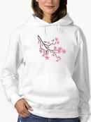 Beautiful Pink Flowers On Branch Hoodie Women's -GoatDeals Designs