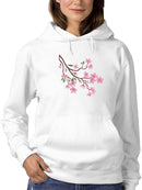 Beautiful Pink Flowers On Branch Hoodie Women's -GoatDeals Designs