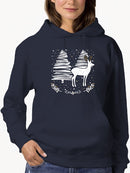 Reindeer In Winter Cool Design Hoodie Women's -GoatDeals Designs