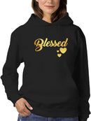 Blessed, Golden Font Hoodie Women's -GoatDeals Designs