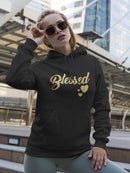 Blessed, Golden Font Hoodie Women's -GoatDeals Designs