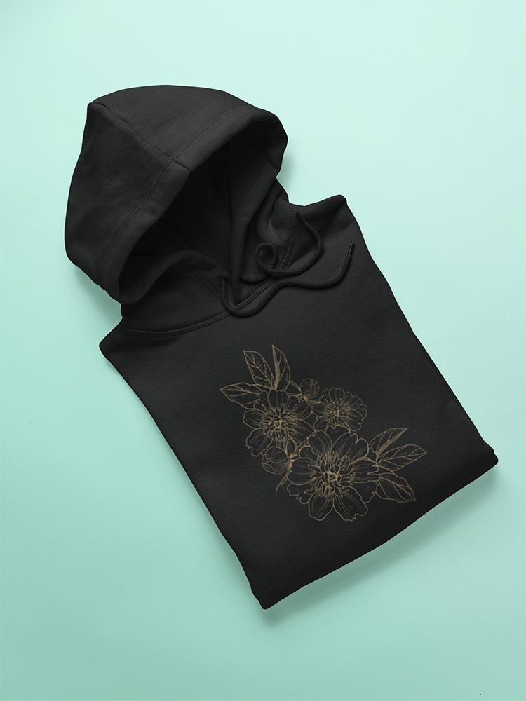 Flowers In Black And Gold Design Hoodie Women's -GoatDeals Designs