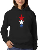 3 Stars In The Colors Of Us Flag Hoodie Women's -GoatDeals Designs
