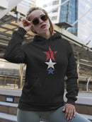 3 Stars In The Colors Of Us Flag Hoodie Women's -GoatDeals Designs