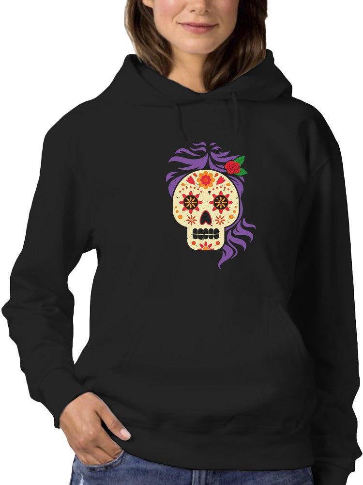 Skull With Mexican Style Art Hoodie Women's -GoatDeals Designs