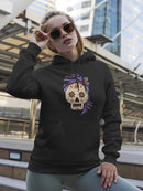 Skull With Mexican Style Art Hoodie Women's -GoatDeals Designs
