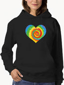 Retro Psychedelic Heart Hoodie Women's -GoatDeals Designs