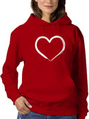White Minimalistic Heart Symbol Hoodie Women's -GoatDeals Designs
