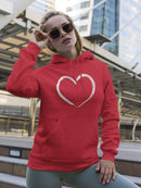 White Minimalistic Heart Symbol Hoodie Women's -GoatDeals Designs
