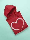 White Minimalistic Heart Symbol Hoodie Women's -GoatDeals Designs