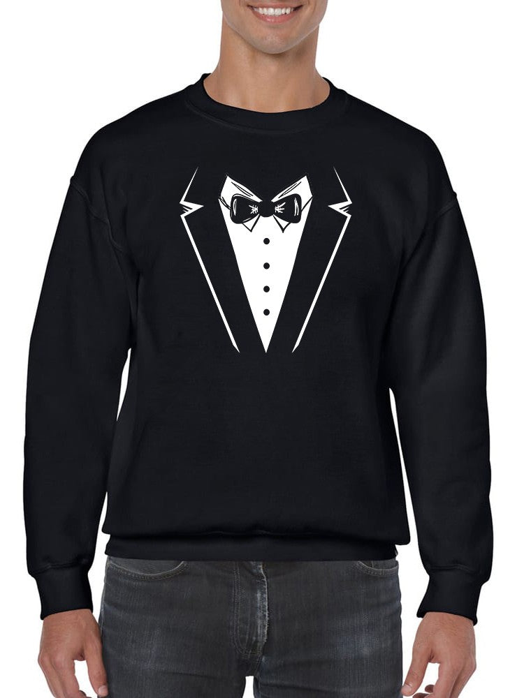 Drawn Tuxedo And Bow-tie Sweatshirt Men's -GoatDeals Designs