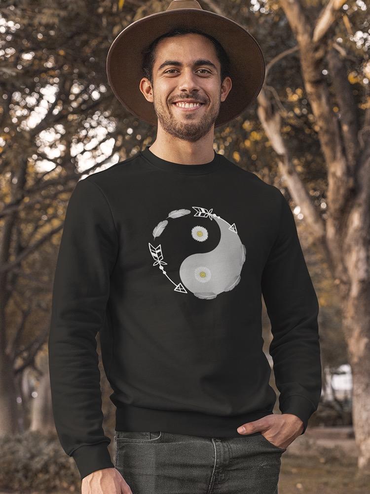 Yin Yang, Arrow And Feathers Sweatshirt Men's -GoatDeals Designs
