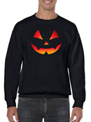Eerie Halloween Pumpkin Face Sweatshirt Men's -GoatDeals Designs
