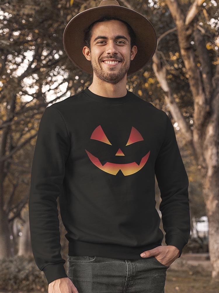 Eerie Halloween Pumpkin Face Sweatshirt Men's -GoatDeals Designs