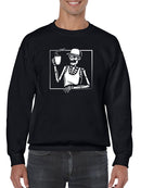 Skeleton In Tank Top With Coffee Sweatshirt Men's -GoatDeals Designs