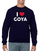 I Love Goya Quote With Red Heart Sweatshirt Men's -GoatDeals Designs