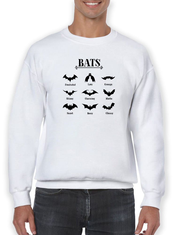 9 Types Of Bats Sweatshirt Men's -GoatDeals Designs