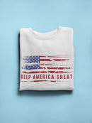Us Flag With Quote Paint Brush Sweatshirt Men's -GoatDeals Designs