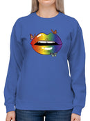 Big Lips With Colored Gloss Sweatshirt Women's -GoatDeals Designs
