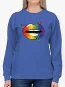 Big Lips With Colored Gloss Sweatshirt Women's -GoatDeals Designs
