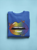 Big Lips With Colored Gloss Sweatshirt Women's -GoatDeals Designs