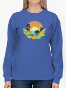 Peaceful Tropical Sunset Sweatshirt Women's -GoatDeals Designs