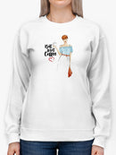 But First Coffee Pretty Woman Sweatshirt Women's -GoatDeals Designs