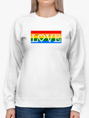 Love With Rainbow Background Sweatshirt Women's -GoatDeals Designs
