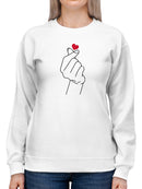 Minimalist Finger Heart Symbol Sweatshirt Women's -GoatDeals Designs