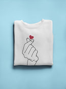 Minimalist Finger Heart Symbol  Sweatshirt Women's -GoatDeals Designs