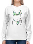 Bikini Body With Leaf Pattern Sweatshirt Women's -GoatDeals Designs