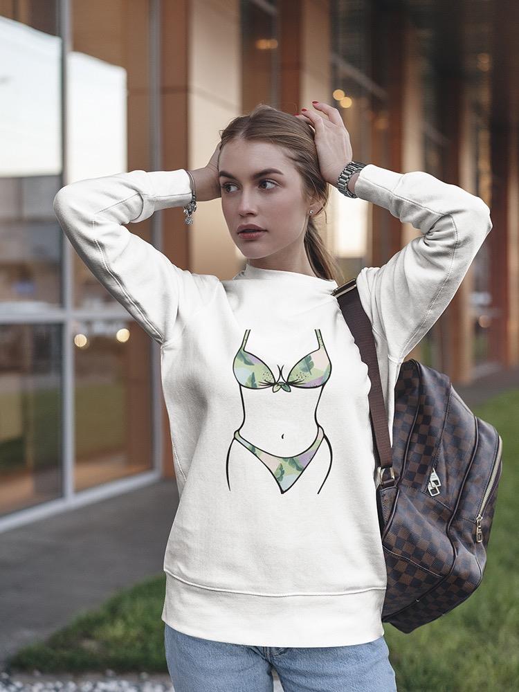 Bikini Body With Leaf Pattern Sweatshirt Women's -GoatDeals Designs