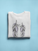 2 Purple And White Feathers Sweatshirt Women's -GoatDeals Designs